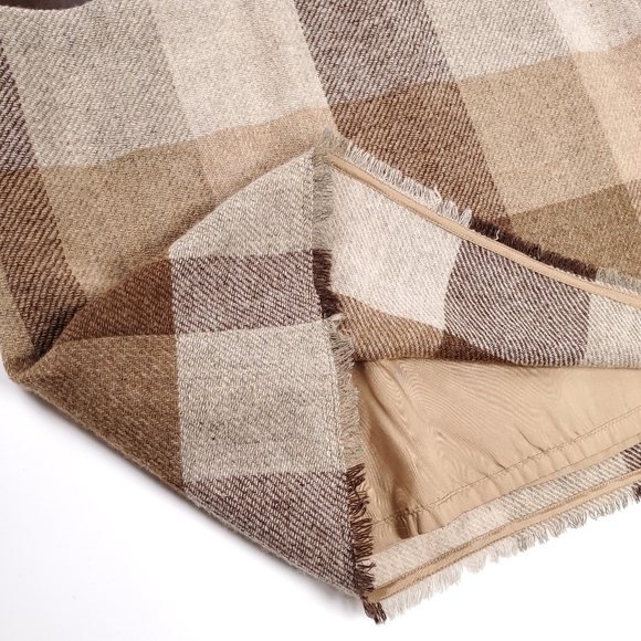 Sara Campbell Tan Beige Brown Colorblock Plaid Dress Sz Xs - Picture 5 of 12